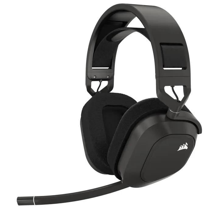 CORSAIR Gaming HS80 MAX WIRELESS - Micro-casque - circum-aural - 2,4 GHz - sans fil - USB - gris acier
