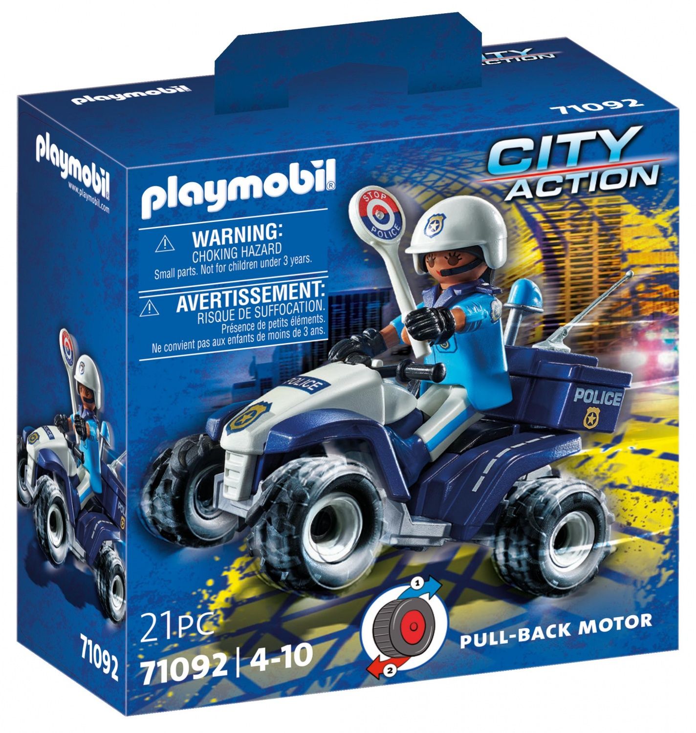 Policier Et Quad City Action 71092 Playmobil La Boîte - vue 9