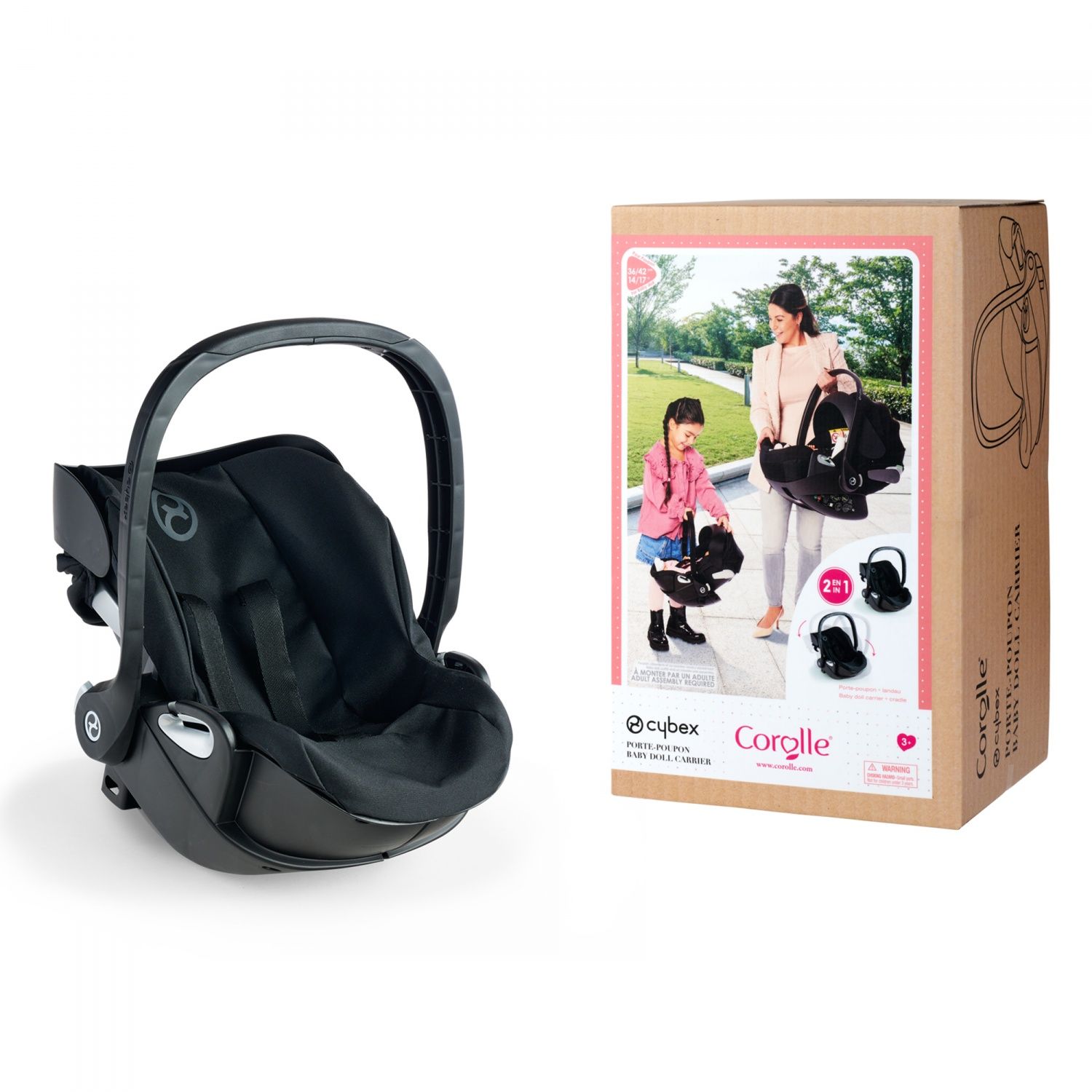 Porte poupon 2 en 1 COROLLE x Cybex Pour poupon 36 et 42 cm Compatible avec le landau Cybex Priam 3 en 1