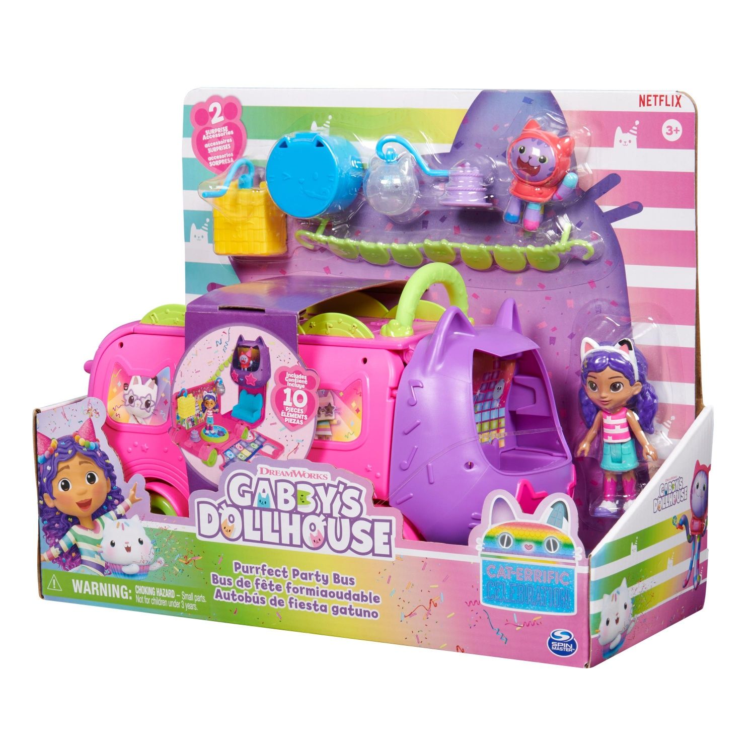 Ensemble 2 Figurines Gabby et la Maison Magique Disco Bus Transformation Celebration - vue 2