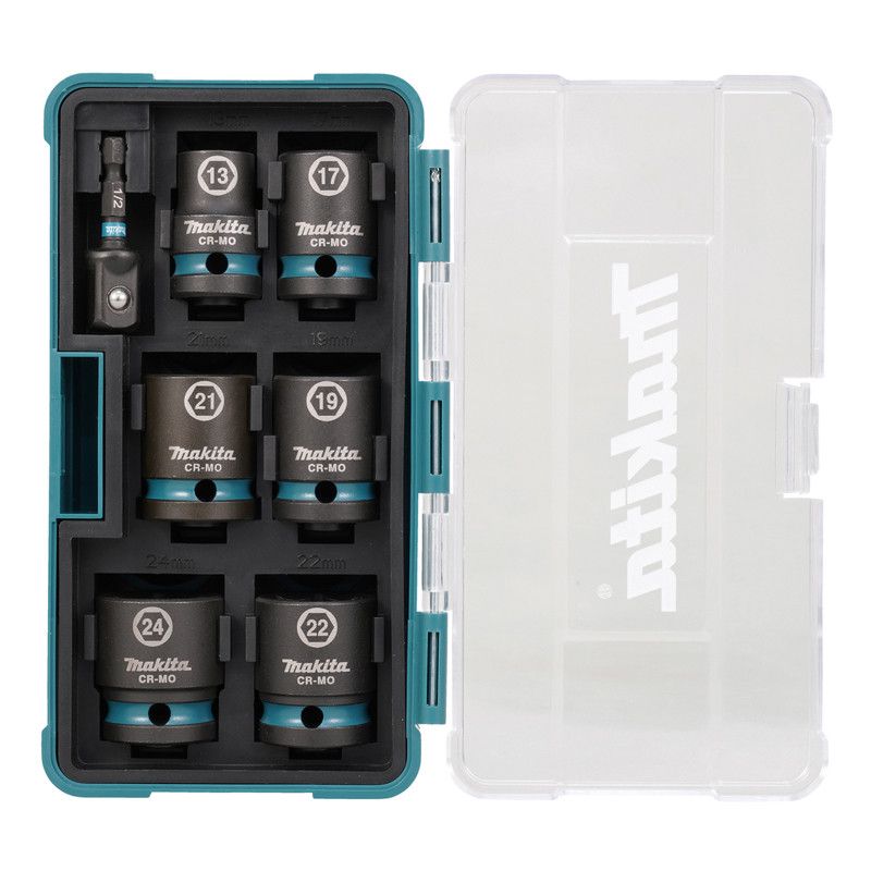 MAKITA Coffret de 6 douilles 12 IMPACT avec Adaptateur HEXA 14'' E 16592