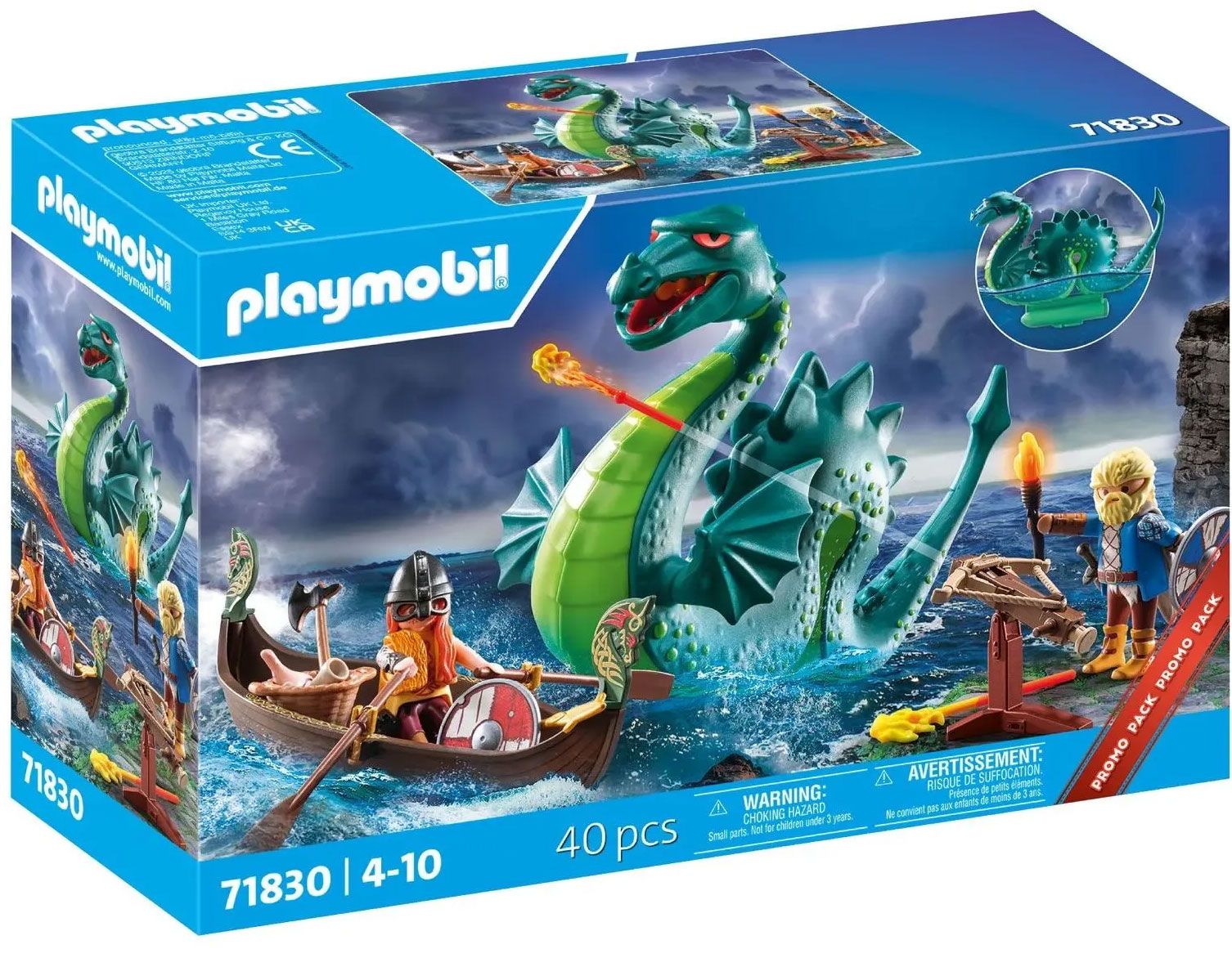 PLAYMOBIL | Viking avec Monstre Marin | Jouet éducatif dès | Coffret de Jeu imaginatif | Figurine Dragon & Drakkar | Stimule la créativité | 71830 - vue 6