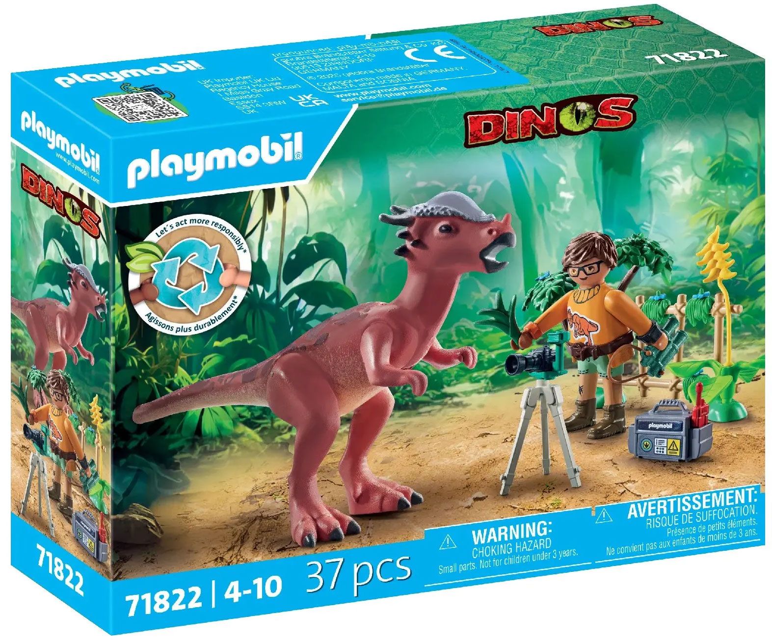Playmobil Dinos 71822 - Stygimoloch Avec Chercheur Et Accessoires