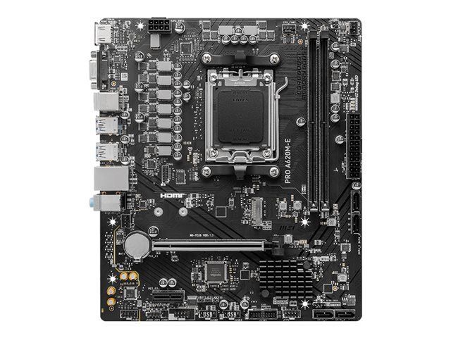 MSI PRO A620M E Carte mère micro ATX Socket AM5 AMD A620 Chipset USB 3.2 Gen 1 Gigabit LAN carte graphique embarquée unité centrale requise audio HD 8 canaux