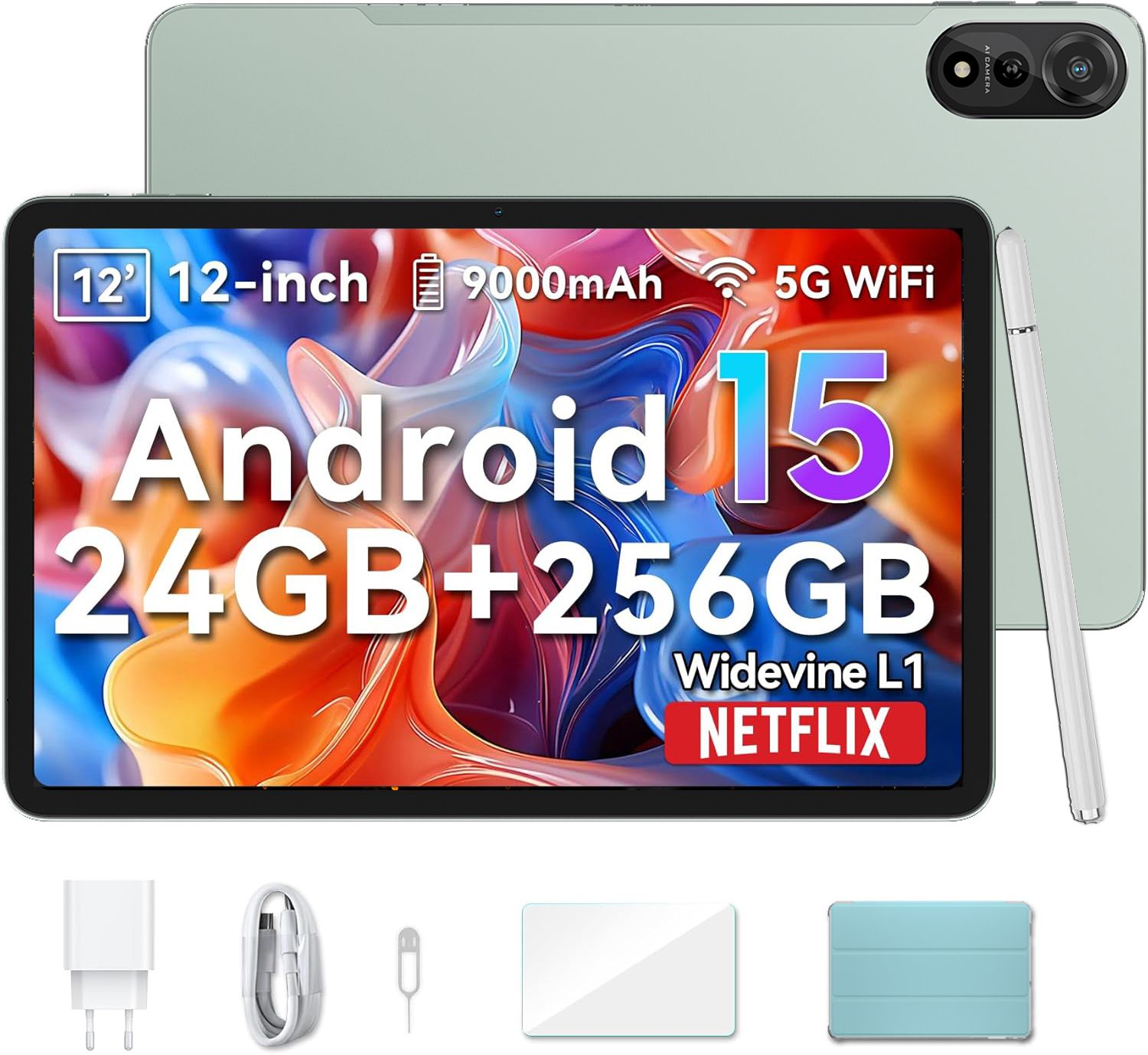 Blackview MEGA2 Tablette Tactile 11.97 Android 15 2.4G+5G Wifi RAM 24 Go ROM SD 9000mAh Tablette PC Dual Sim - vue 3