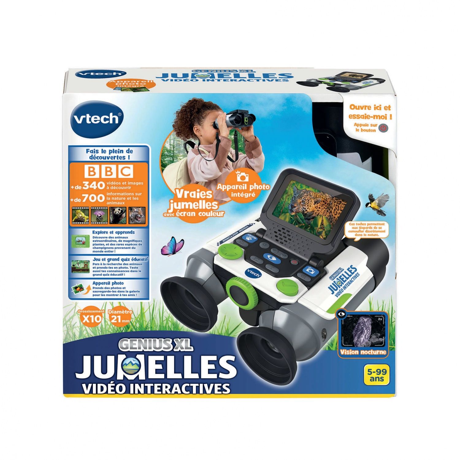 VTech Genius Jumelles Vidéo Interactives Jumelles Enfant 10x21 avec Écran Couleur Photos et Vidéos de la BBC Jouet Scientifique Éducatif Cadeau Enfant Dès Contenu en Français - vue 10