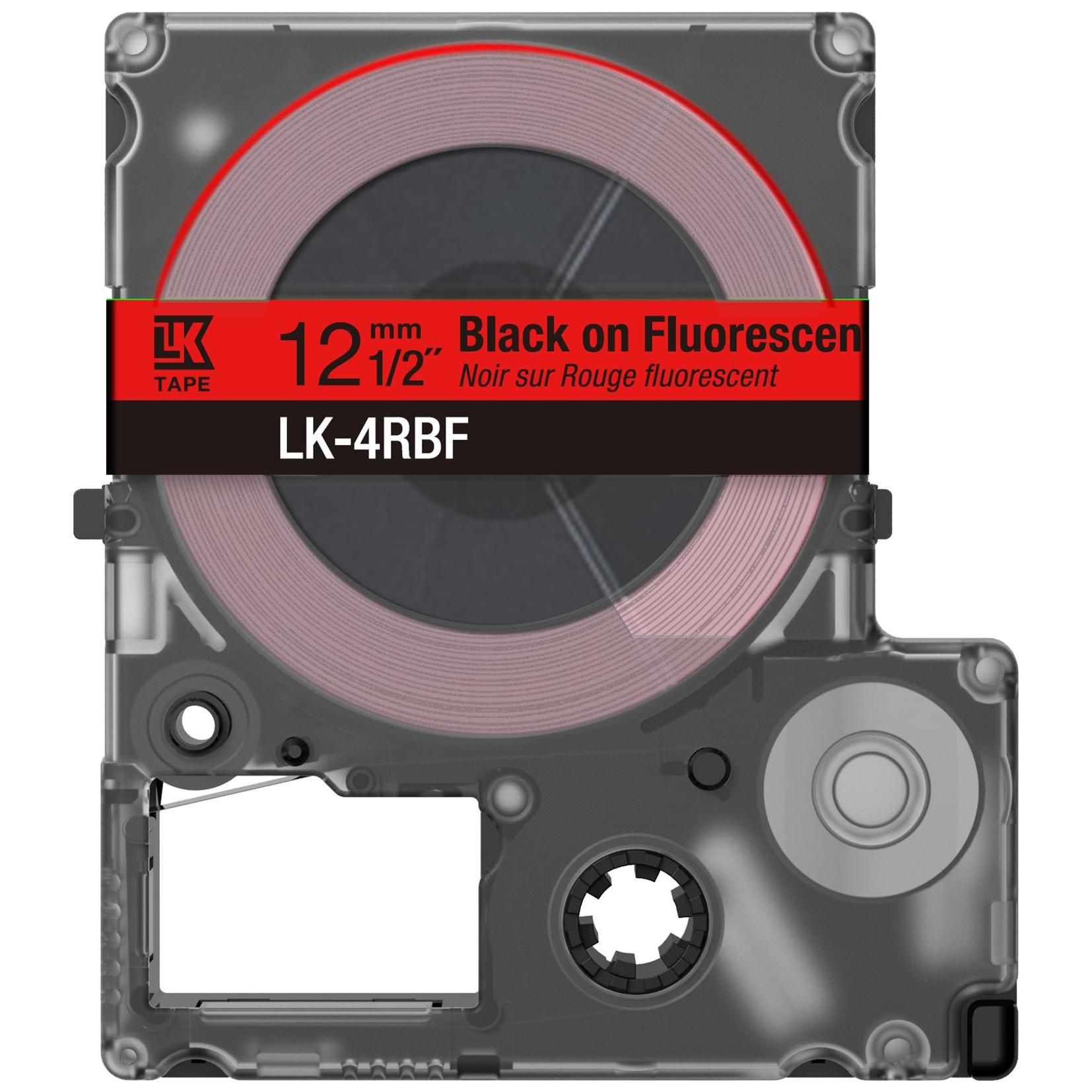 Epson LabelWorks LK 4RBF sur fluorescent Rouleau 1 2 cm x 5 1 cassette boîte de suspension cartouche de bande - vue 4