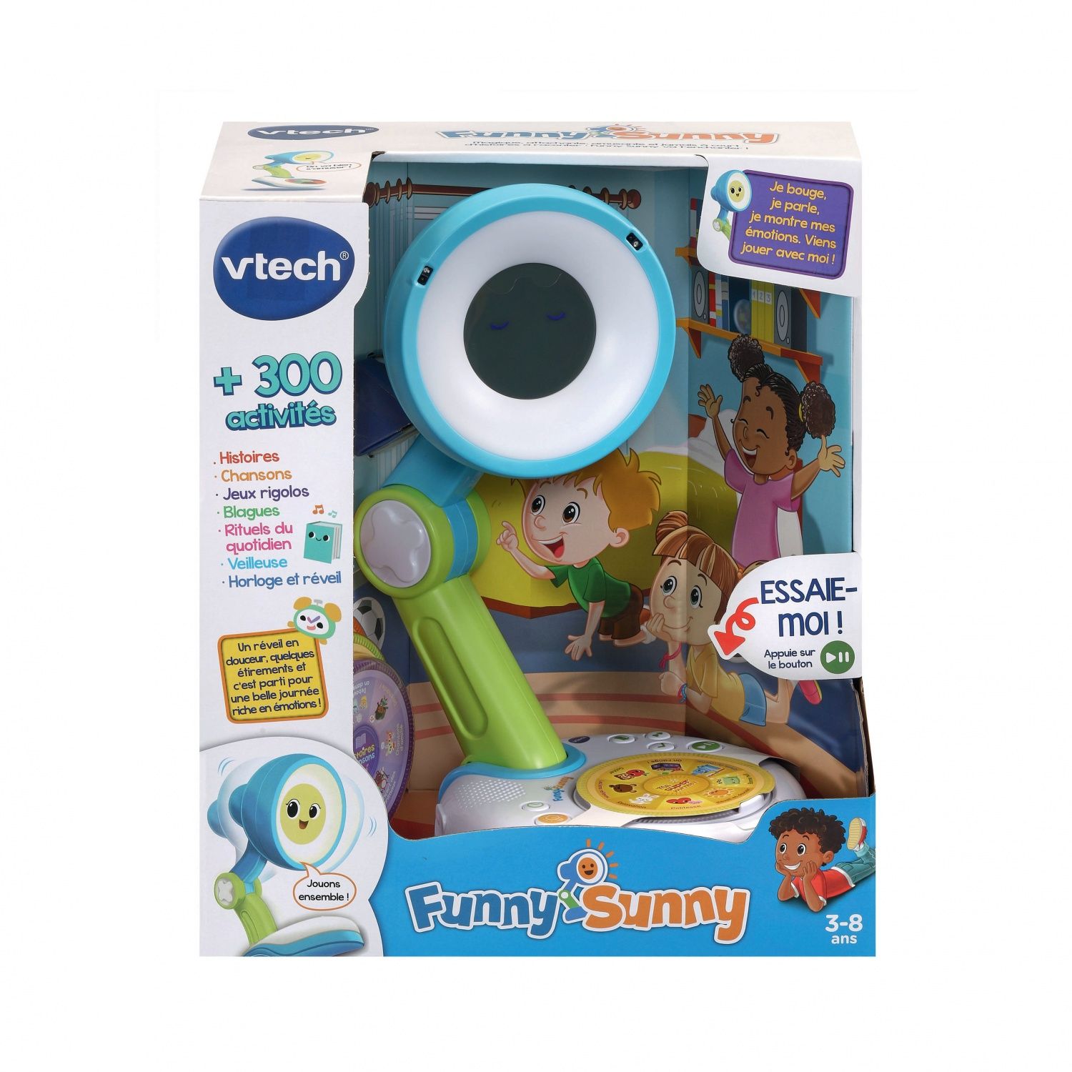 VTech Funny Sunny Compagnon Interactif Conteur d'Histoires Lampe Réveil 3/ Version FR