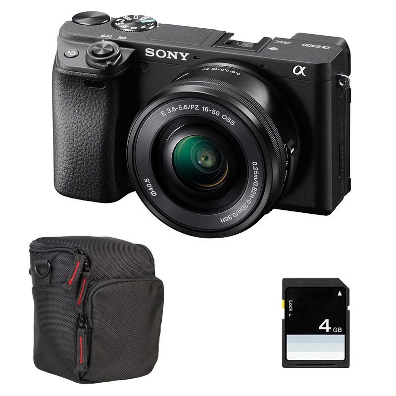 SONY A6400 Black KIT SEL 16-50MM F3.5-5.6 OSS Black + Camera Bag + 16GB SD card