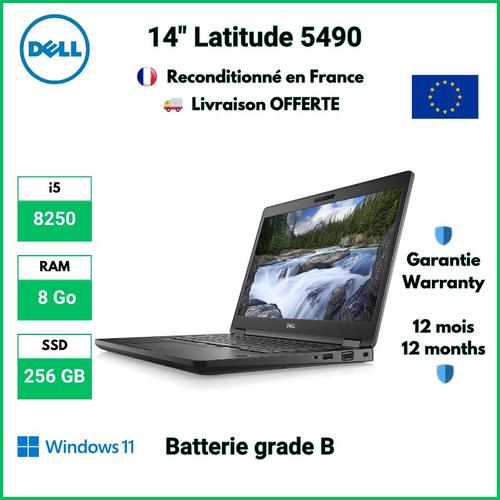 Dell Latitude 5490 i5-8250 8 Go Ddr4 256 SSD- Batterie Grade B