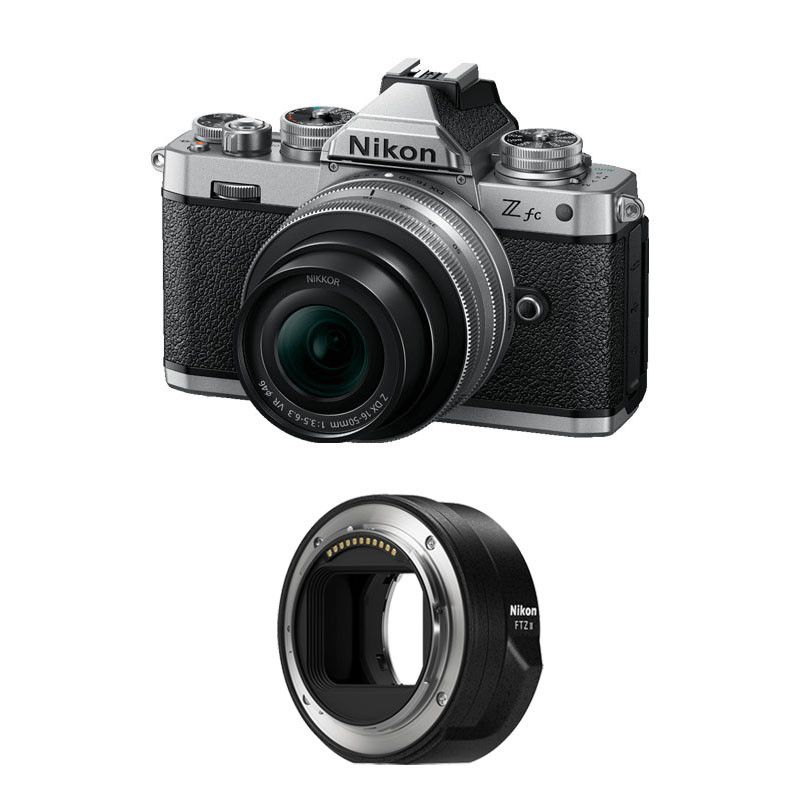 NIKON Hybride Z fc + Objectif Z 16-50 Silver + Adaptateur FTZ II