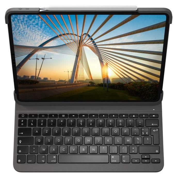 Logitech Slim Folio Pro - Clavier et étui - rétroéclairé - sans fil - Bluetooth - QWERTY - Italien - pour Apple 12.9-inch iPad Pro (3ème génération)