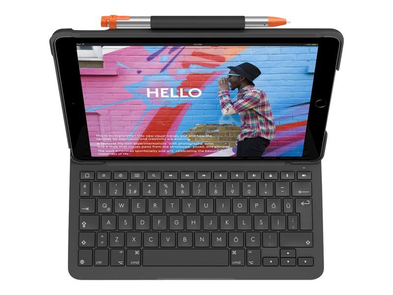 Logitech Slim Folio Clavier et étui sans fil Bluetooth Pan Nordic pour Apple 10.2 inch iPad 7ème génération 8ème génération 9ème génération
