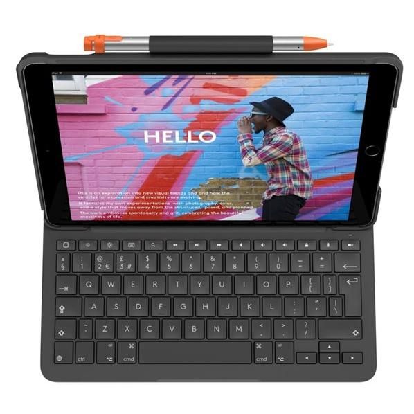 Logitech Slim Folio Clavier et étui sans fil Bluetooth QWERTY R. U. pour Apple 10.2 inch iPad 7ème génération 8ème génération 9ème génération