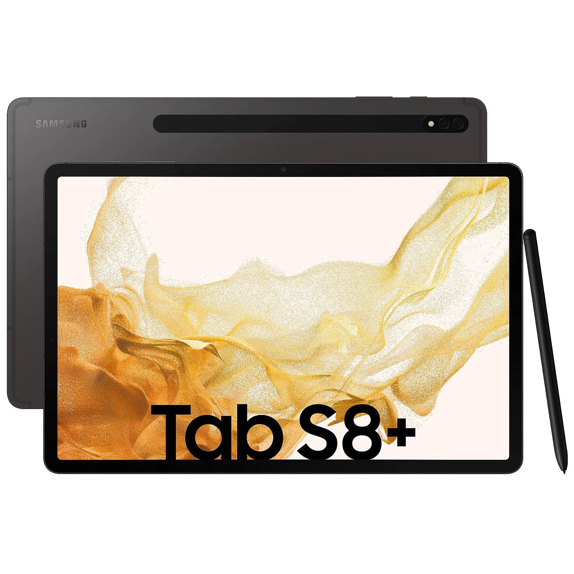 Samsung Galaxy Tab S8+ 5G SM X806B LTE 31 5 cm 12.4 Qualcomm Snapdragon 8 Go Wi Fi 6 802.11ax Android 12 doré Neuf