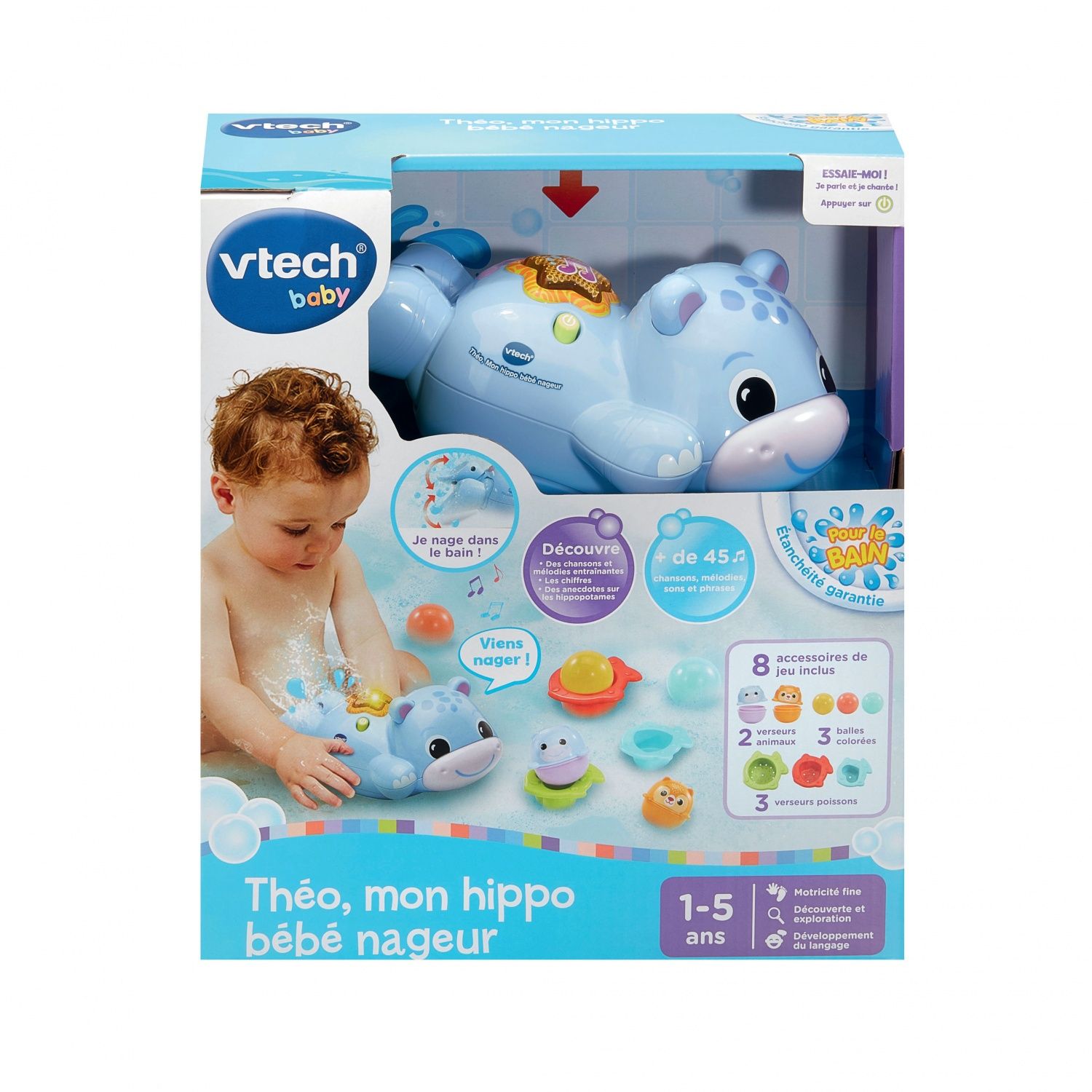 Jeu D'éveil Théo Mon Hippo Bébé Nageur Vtech La Boite - vue 5