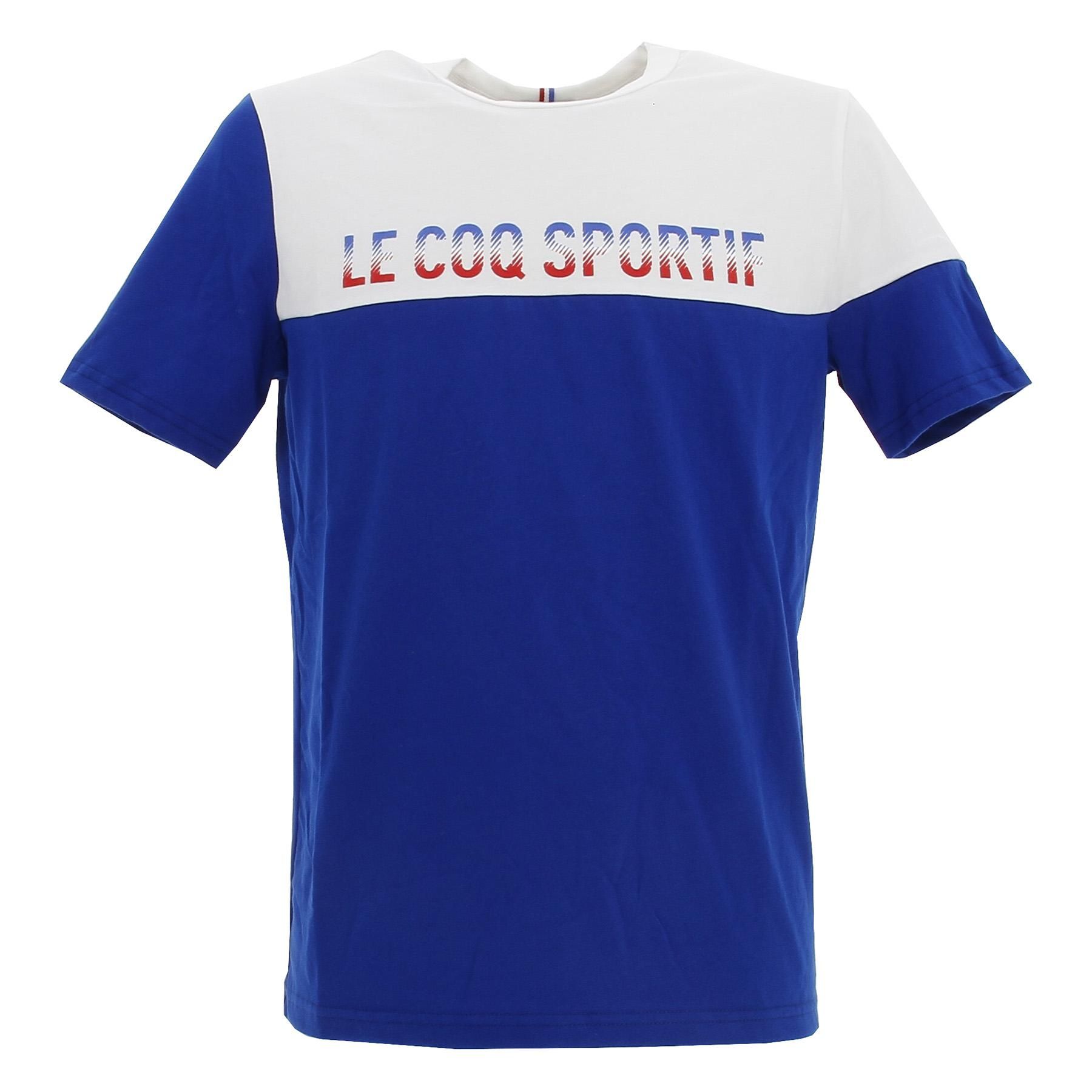 tee shirt manches courtes le coq sportif tri sp tee ss n1 m bleu moyen xs - S