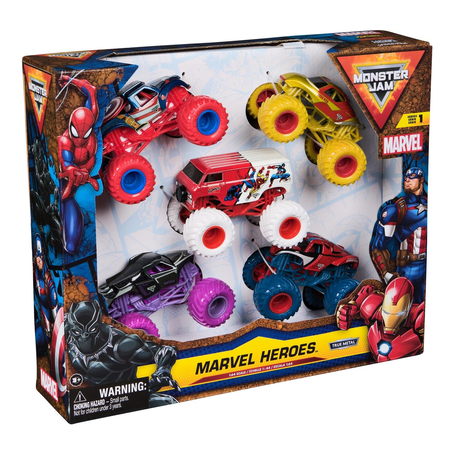 SPIN MASTER PACK DE 5 VÉHICULES MARVEL DIE CAST 1:64 Monster Jam - vue 2