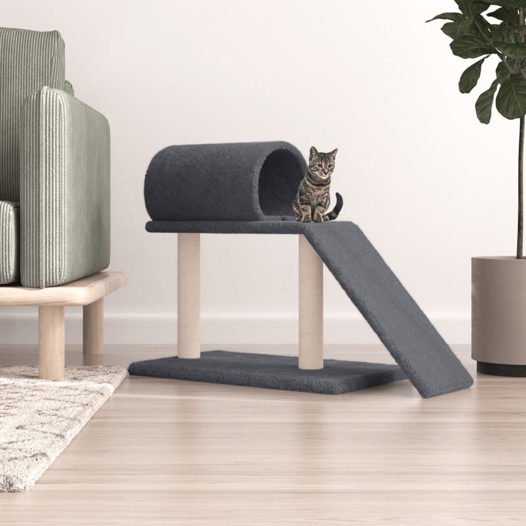 Comparer les prix de vidaXL Arbres à chat avec tunnel et échelle gris foncé 55,5 cm