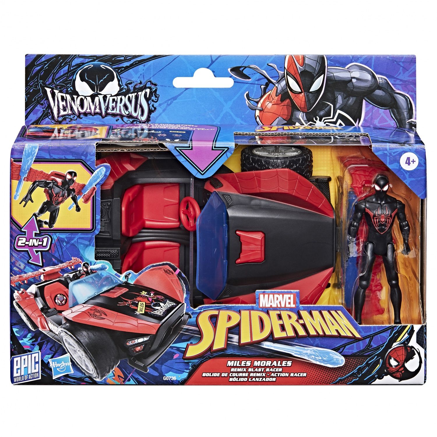 Spiderman Marvel Spider Man Venomversus Epic World Of Action Miles Morales Bolide De Course Remix