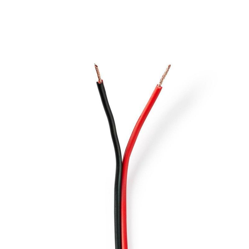 NEDIS Câble de Haut-Parleur 2x 0,75 mm2 50,0 m Bobine Noir/Rouge