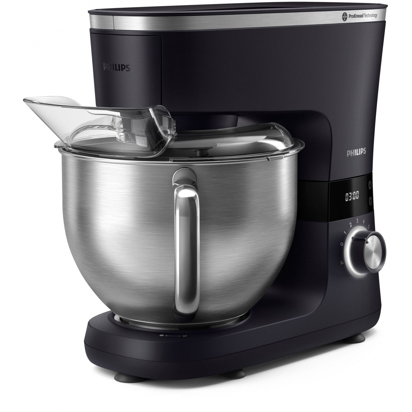 Philips 7000 Series Robot de Cuisine 5 5 Litres 1000 Watts 8 Vitesses Technologie ProKnead Recettes Minuterie Intelligente LED Crochet de pétrissage Fouet et Batteur HR796201 - vue 7