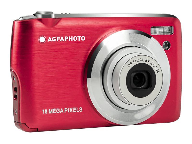 Appareil photo Compact compact - 8.0 MP / 18.0 MP (interpolé) - 1080p - 8x zoom optique - rouge