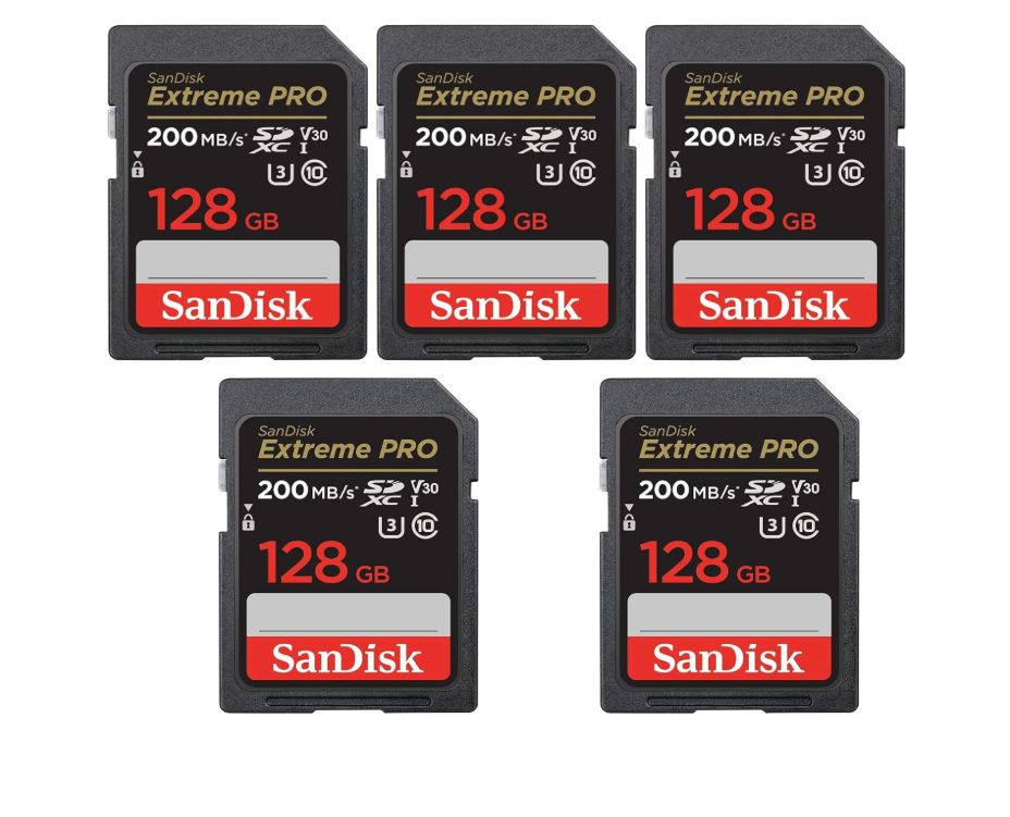 5PCS Carte mémoire SD SDXC SanDisk Extreme Pro SDXC UHS I U3 Class10 jusqu'à 200Mb/