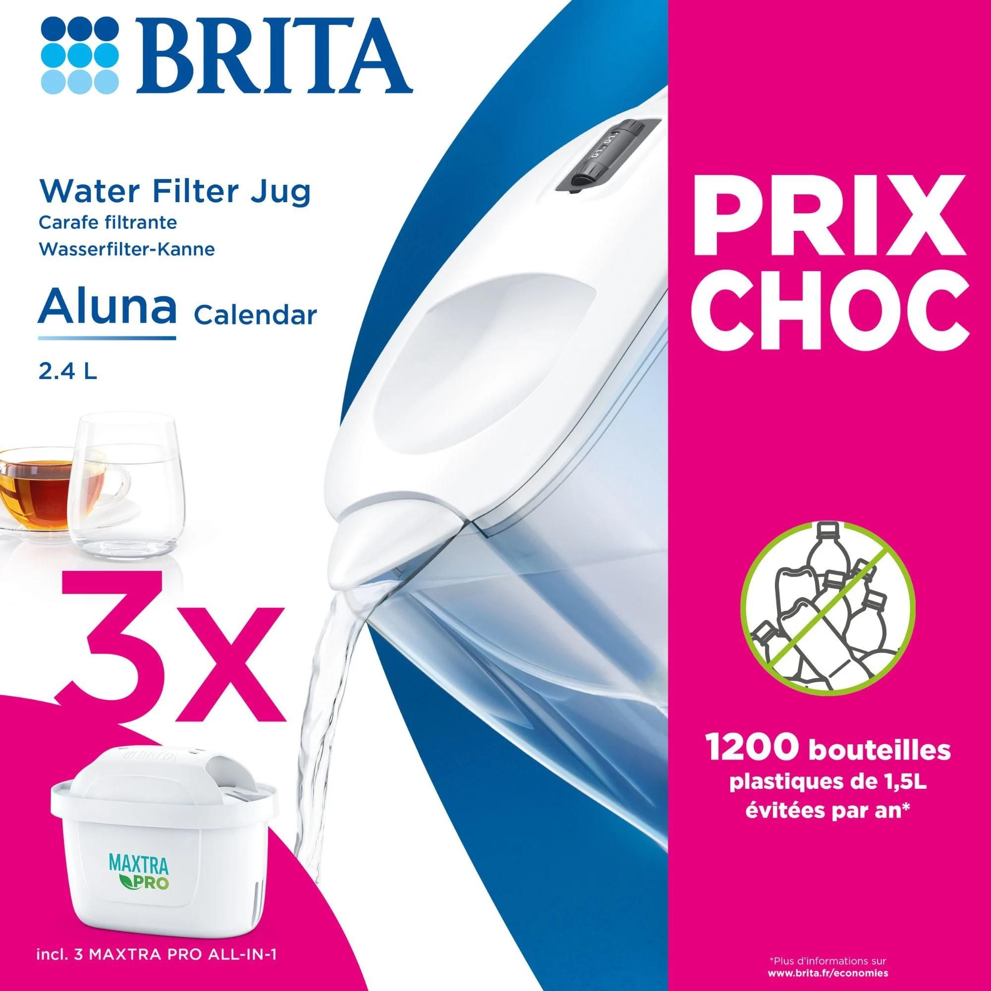 Carafe Filtrante Aluna Calendar Brita 3 Cartouches Maxtra Pro All in 1 Incluses - vue 2