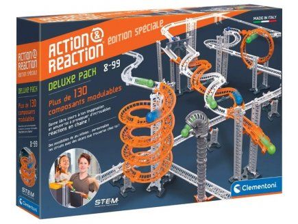 cavernedesjouets Maxi Coffret Deluxe Action et Reaction Edition Speciale Plus de 130 Composants Circuit Billes stem Set Jeu Construction et Carte - vue 3