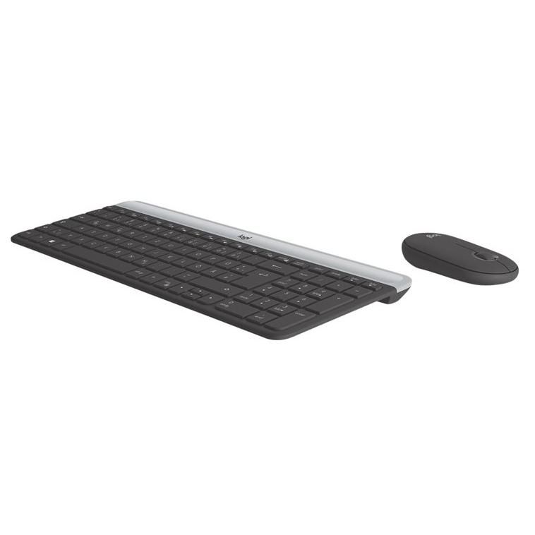 Logitech Slim Wireless Combo MK470 - Ensemble clavier et souris - sans fil - 2.4 GHz - QWERTZ - Allemand - graphite