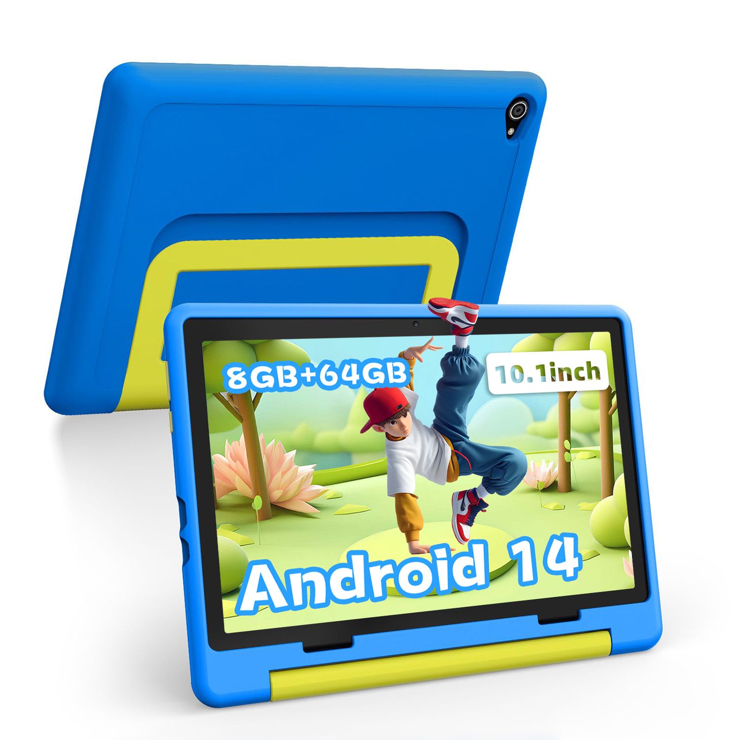 Tablette pour Enfant 10 Pouces Android 14 Tablette Enfants avec 8GB+ TF 1TB Kids Tablette Tactile Octa Core Éducative Apps Pré Installé Contrôle Parental WiFi 6 BT5.0 5000mAh