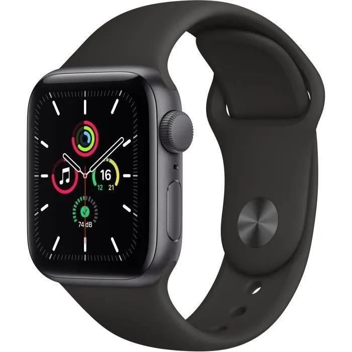 Apple Watch Se Gps - 40mm Boîtier Aluminium Gris Sidéral - Bracelet Noir (2020) - Reconditionné - Excellent État