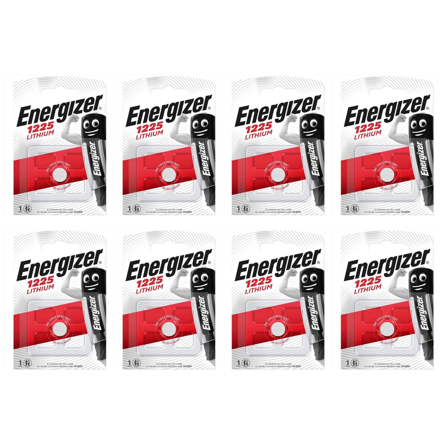 ENERGIZER Lot de 8 Blisters de 1 Pile Lithium CR 1225 3V