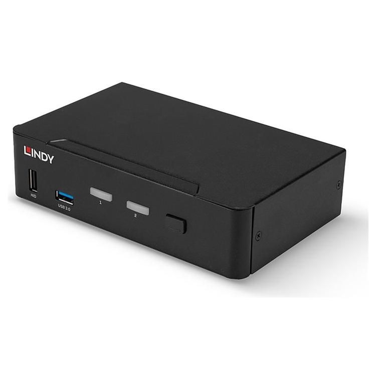 Lindy Commutateur écran clavier audioUSB 2 x KVM / audio / USB 1 utilisateur local de bureau - vue 2