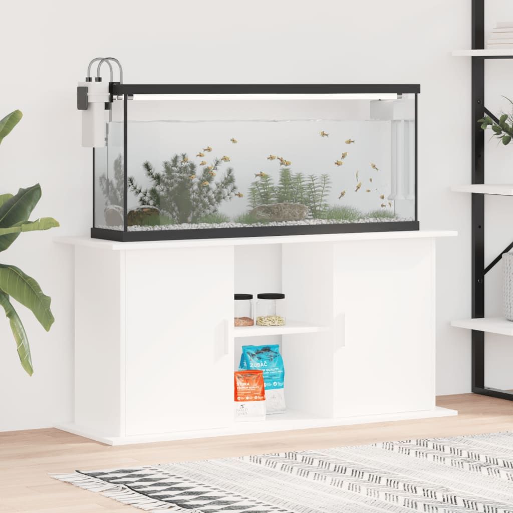 Meilleurs prix pour vidaXL Support pour aquarium blanc 121x41x58 cm bois d'ingénierie