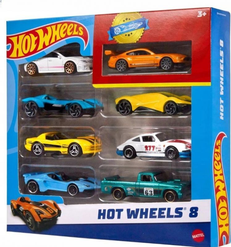 Hot Wheels Coffret de 8 Voitures et camions de Base à ’échelle 164 Comprenant 1 Voiture Exclusive différents assortiments commercialisés Tout au Long de ’année Les Styles Peuvent Varier HPV78 - vue 7