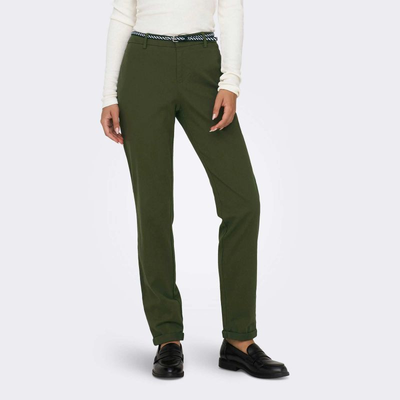 pantalon chino ceinture tressée couleur uni femme only Fr 44 US 34
