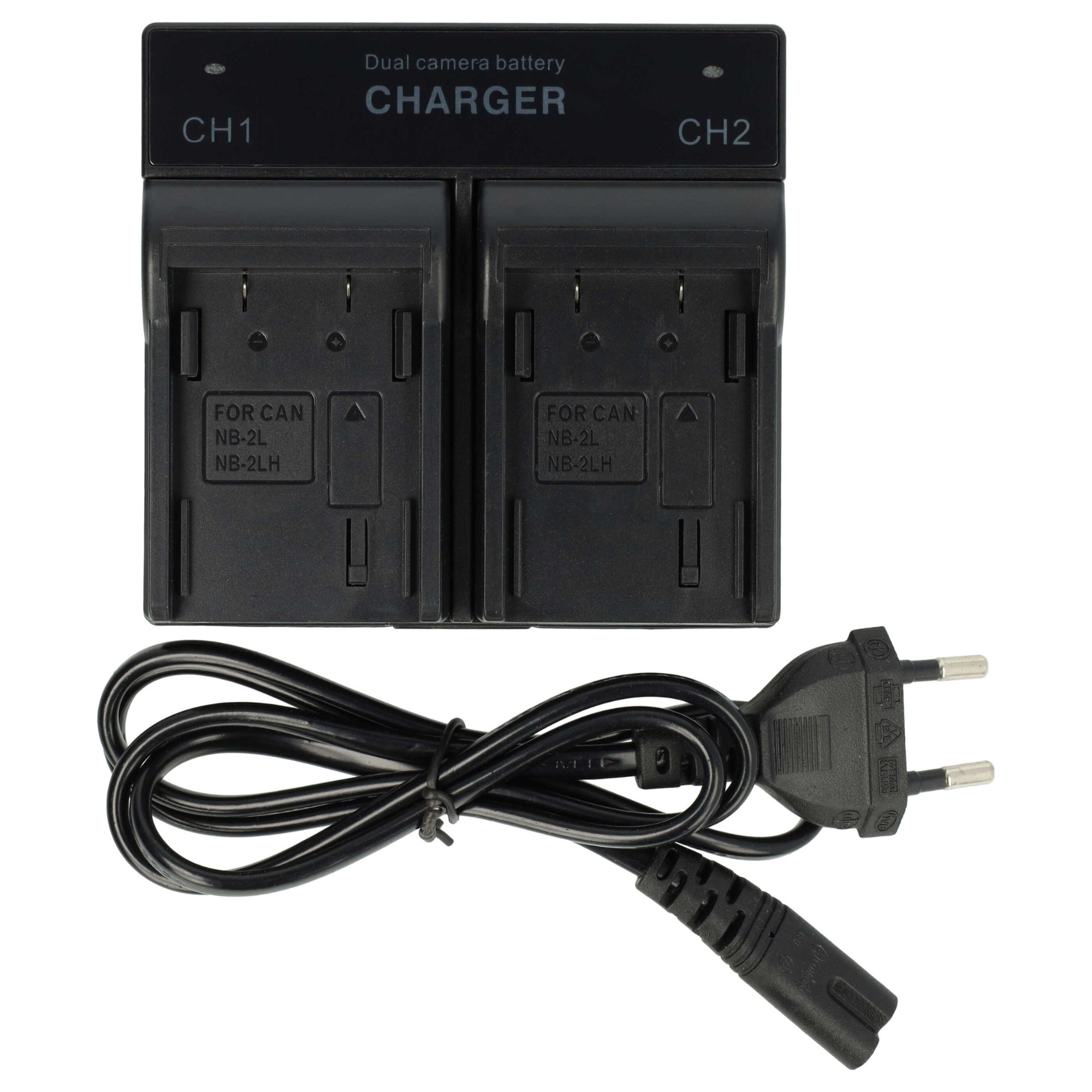 vhbw Chargeur double compatible avec Canon Legria FV 500, FV M200, FV M30, FVM1, FVM10 caméra caméscope action-cam - Station, témoin de charge