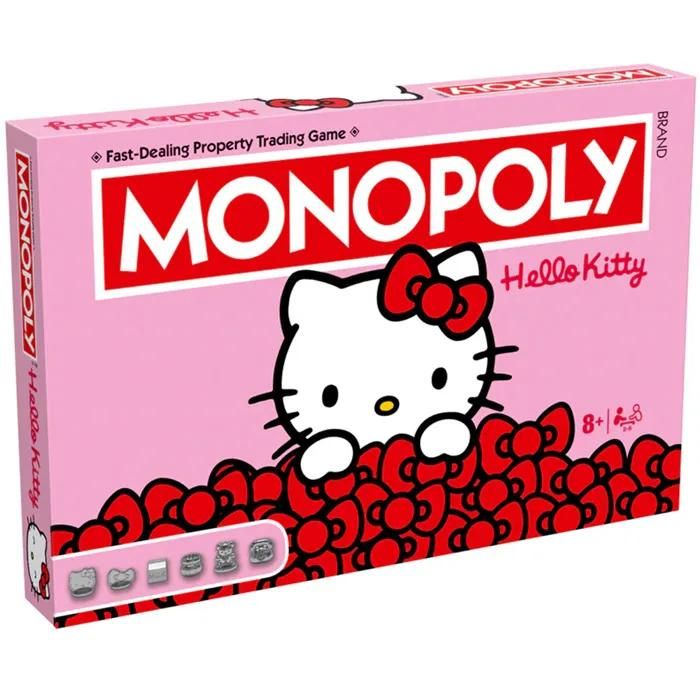 Winning Moves Jeu de société Hello Kitty Monopoly optimal pour 2 à 6 joueurs et constitue un excellent cadeau pour les fans âgés de et plus