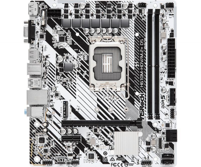 Asrock H610M HDV/ .2+ D5 Intel H610 LGA 1700 micro ATX Neuf - vue 4