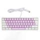 Clavier de jeu USB 61 touches, retroeclaire RVB, ergonomique, couleur contrastee, gain de place, filaire, pour ordinateur de bureau, portable, blanc, violet
