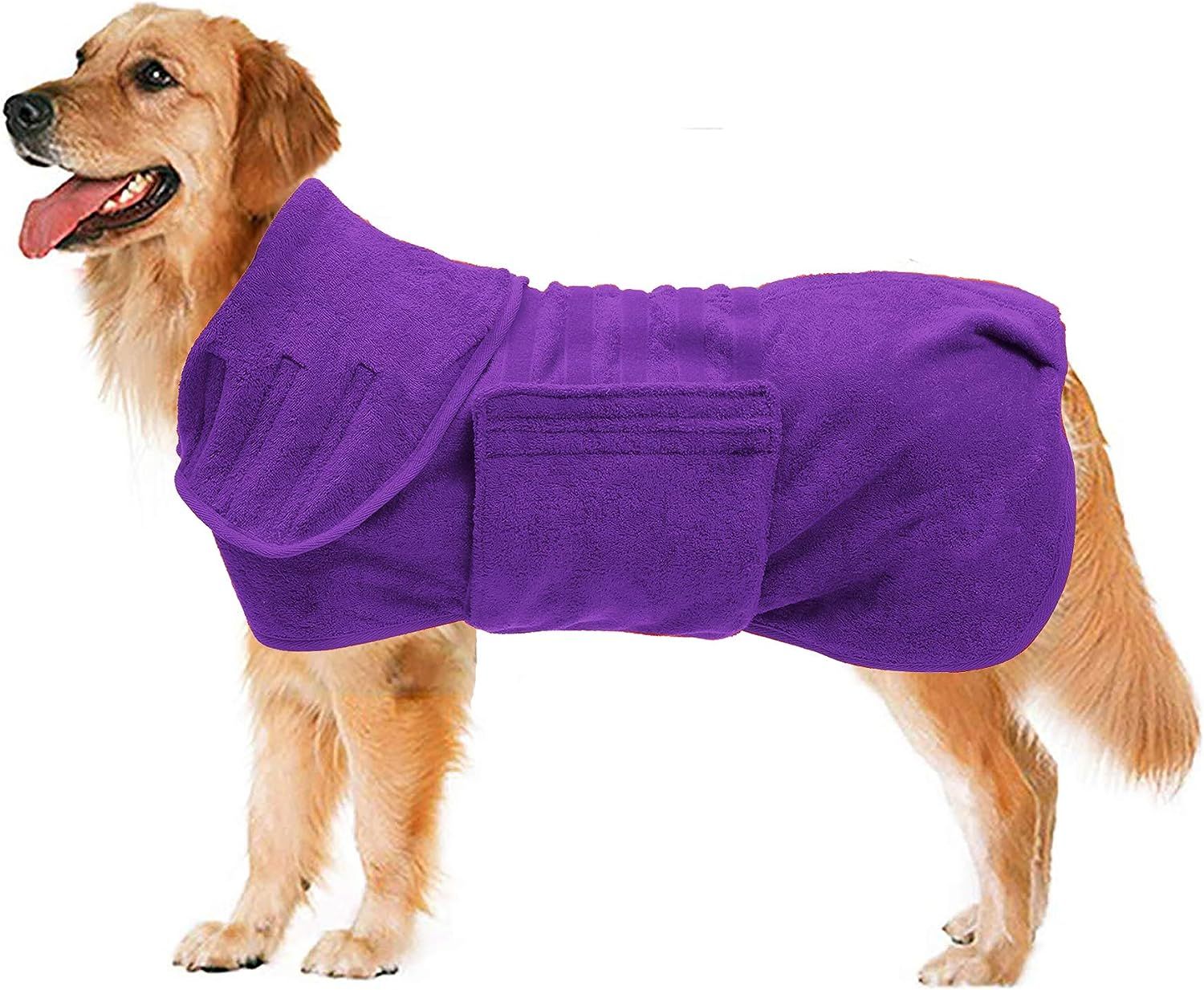 Meilleurs prix pour M-Peignoir Microfibre Super Absorbante Pour Chien, Sac De Séchage Rapide Pour Chien Avec Extensible Ceinture, Manteau De Séchage Pour Animaux, Convient Pour Douche, Natation