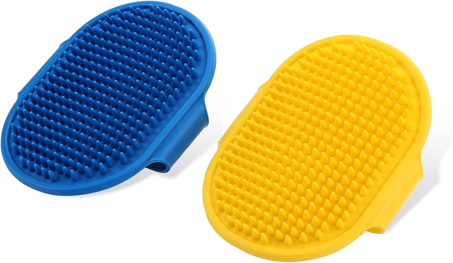 Brosse De Bain Pour Chien, Chat, Peigne, 2 Pièces En Caoutchouc De Silicone Pour Chiens De Toilettage Brosse De Massage Pour Chiot Brosse De Nettoyage