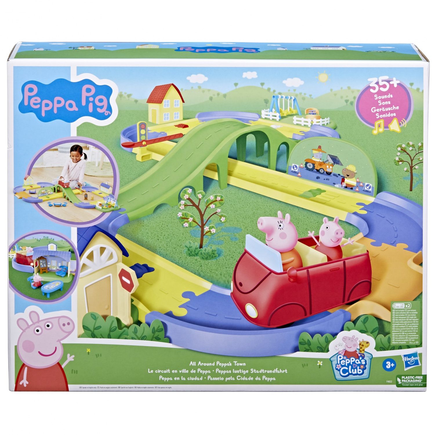 Peppa Pig Le Circuit en Ville de Peppa avec Piste Ajustable inclut véhicule et 1 Figurine +35 Sons à partir de