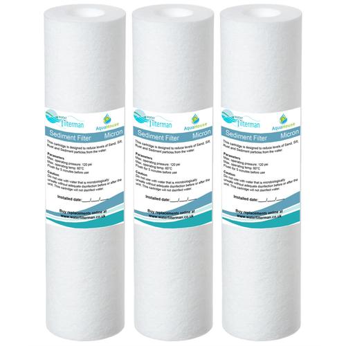 3x Aquahouse 254 Cm Sédiments Cartouche De Filtre à Eau Pour Osmose Inverse à Leau Fed Pole Partictle Filtration Compatible Avec Standard