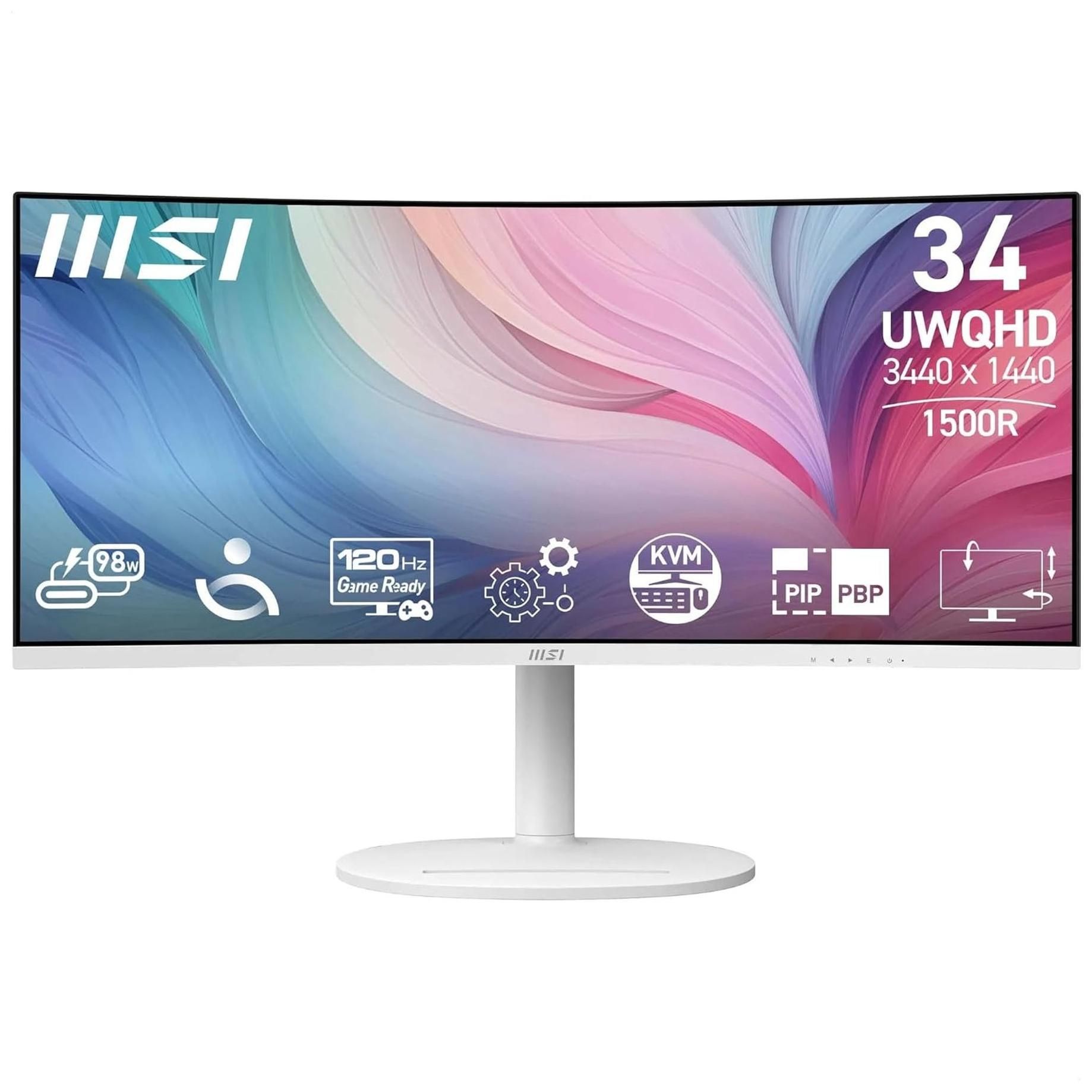 Ecran PC MSI Modern MD342CQPW 34 3440 x 1440 UltraWide Quad HD Blanc Ecran PC MSI Modern MD342CQPW 34 3440 x 1440 UltraWide Quad HD Blanc