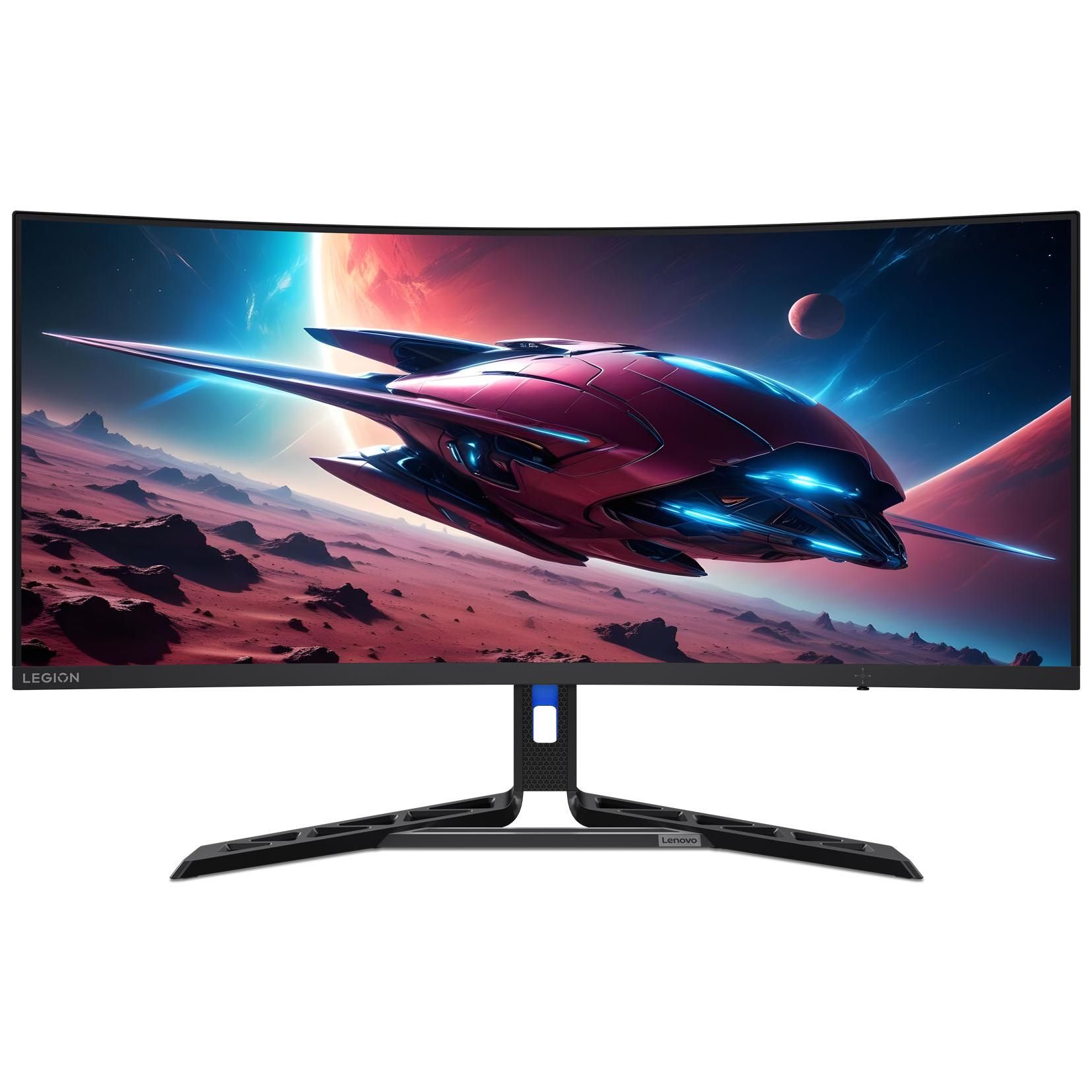 Lenovo Legion R34w-30 - Écran LED - jeux - incurvé - 34 - 3440 x 1440 @ 180 Hz - VA - 350 cd/m² - 3000:1 - HDR10 - 0.5 ms - 2xHDMI, DisplayPort - haut-parleurs - noir corbeau
