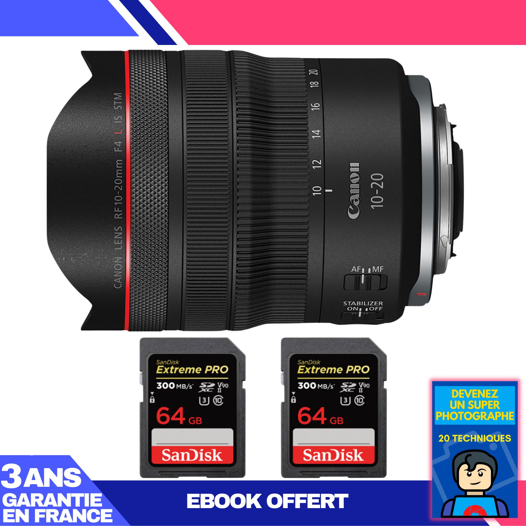 Canon RF 10 20mm f4 IS STM + 2 SanDisk Extreme PRO UHS II SDXC 300 MB/ + Ebook 'Devenez Un Super Photographe - vue 4