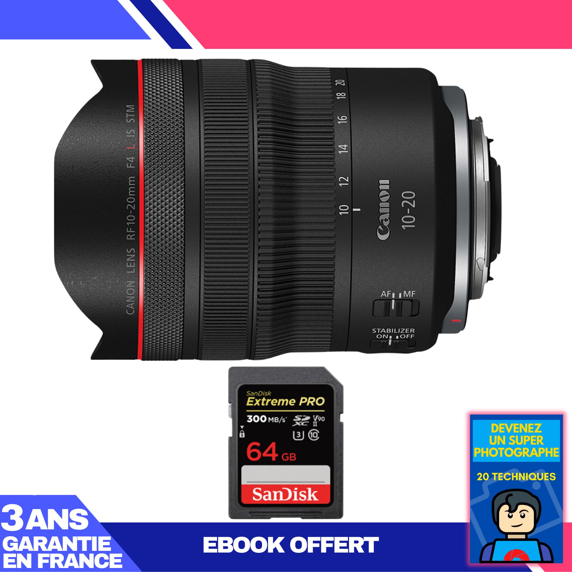 Canon RF 10 20mm f4 IS STM + 1 SanDisk Extreme PRO UHS II SDXC 300 MB/ + Ebook 'Devenez Un Super Photographe - vue 4